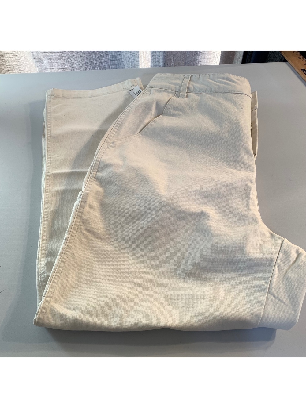 Forever 21  cream wide leg utility pants size 14 NWT